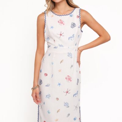 Havana Midi Dress - Beach Print