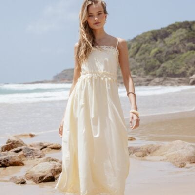 Kiana Midi Dress - Pale Yellow