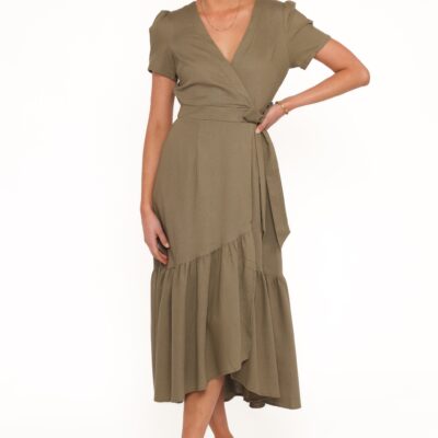 Leontine Midi Dress - Olive