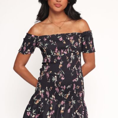 Lewis Mini Dress - Black Floral