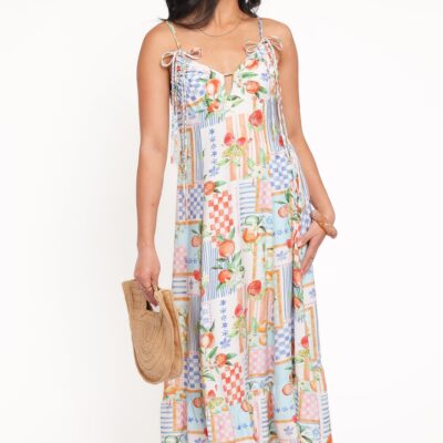 Loreen Midi Dress - Fruit Print