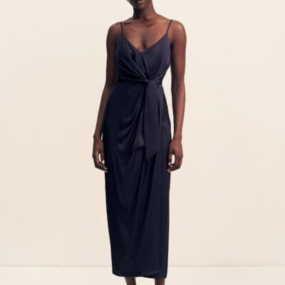 Lumiere Tie Front Midi Dress | Night Sky | Dresses | Shona Joy
