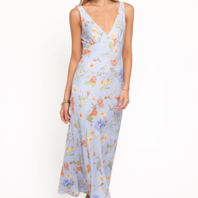 Lunaria Maxi Dress - Blue Floral
