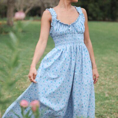 Marlena Midi Dress - Blue Floral