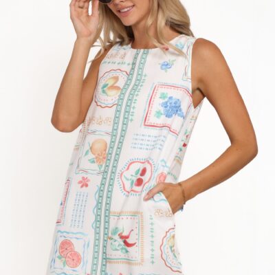 Nalu Mini Dress - Multi Beach Print
