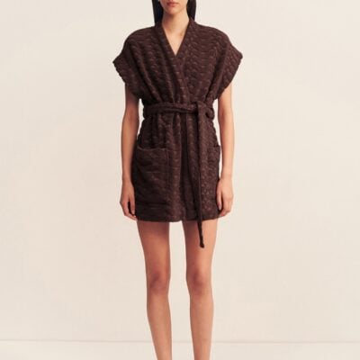 Pauline Sleeveless Robe | Espresso | Towels | Shona Joy