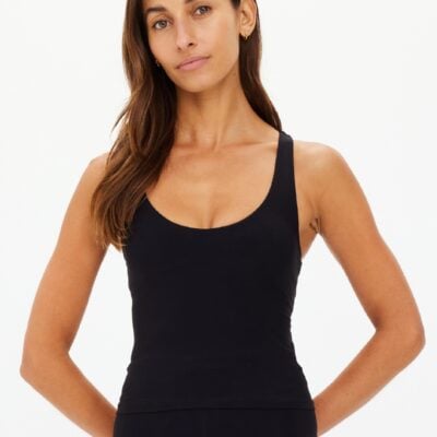 PEACHED LAURIE TANK TOP - BLACK [USW025005]