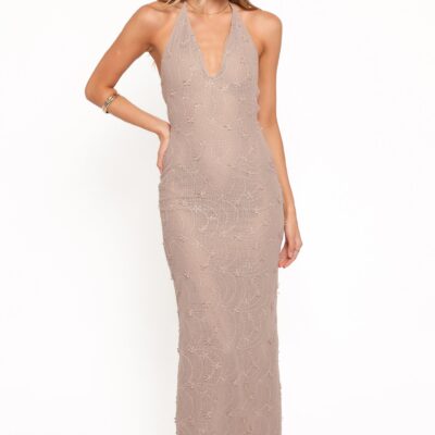 Riley Halter Maxi Dress - Taupe