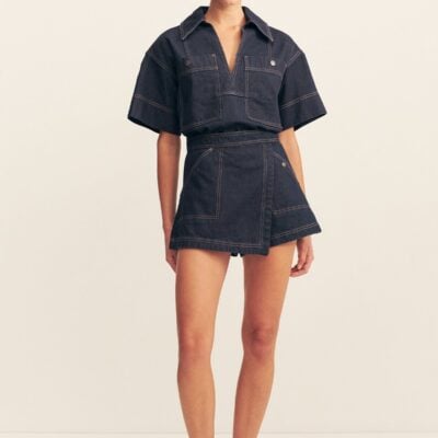 Rita Wrap Detail Skort | Deep Indigo | Shorts | Shona Joy