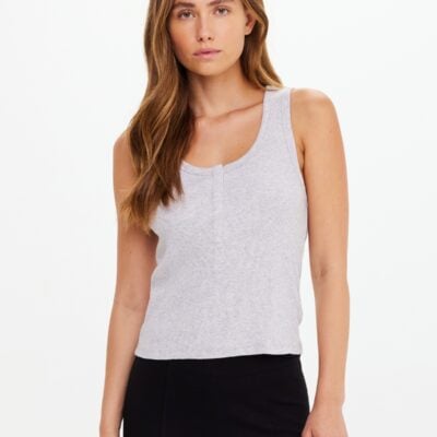 SAPNA RIB TANK TOP - GREY MARLE [USW425078]