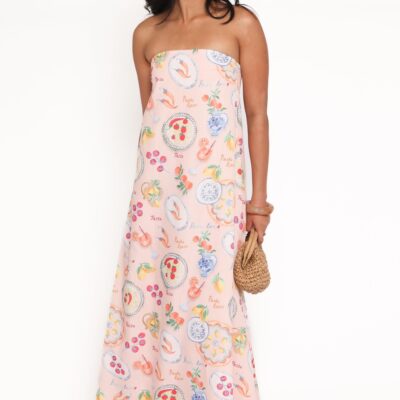 Soph Strapless Maxi Dress - Pasta Print