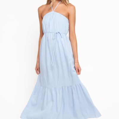 View Halterneck Maxi Dress - Pale Blue