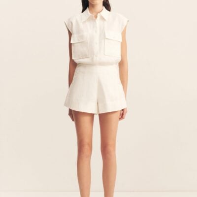 Wellington Button Up Short | Ivory | Shorts | Shona Joy
