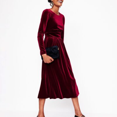 Boden Thea Velvet Midi Dress