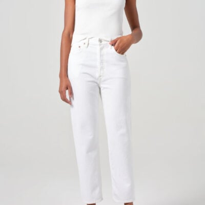 90's Pinch Waist Crop in Marshmallow