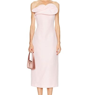 Magda Butrym Sculptural Strapless Midi Dress