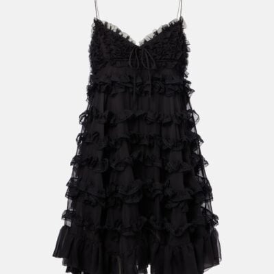 Valentino Tiered Silk Tulle Minidress