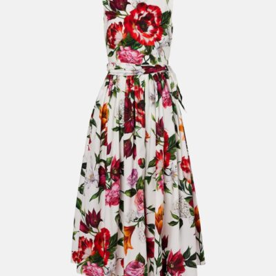 Dolce&Gabbana Floral Cotton Poplin Midi Dress