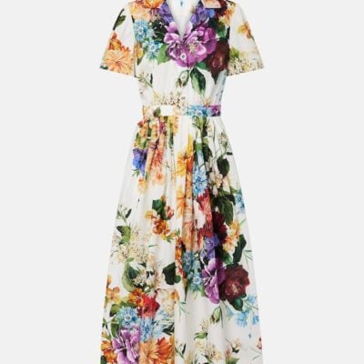 Dolce&Gabbana Floral Cotton Poplin Shirt Dress