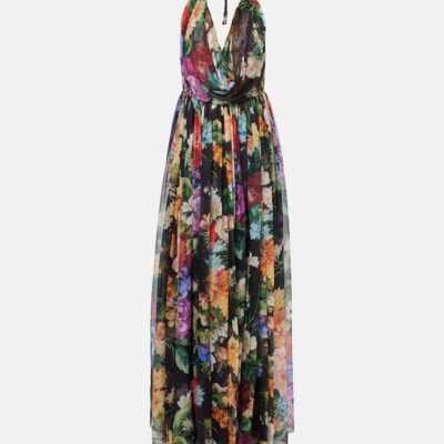 Dolce&Gabbana Floral Silk Chiffon Maxi Dress