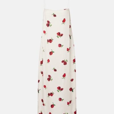 Khaite Sicily Printed Twill Slip Dress