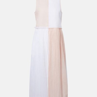 Jil Sander Pleated Cotton Organza Muslin Midi Dress