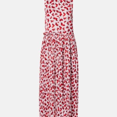Jil Sander Floral Pleated Midi Dress