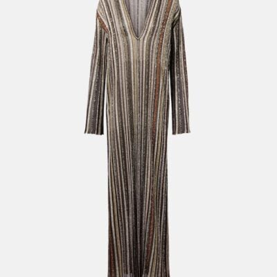 Missoni Striped Sequined Lamé Maxi Dress