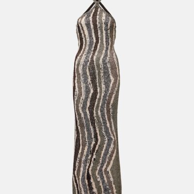 Missoni Sequined Open-Back Lamé Gown