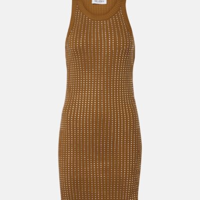 The Attico Embellished Cotton Jersey Minidress