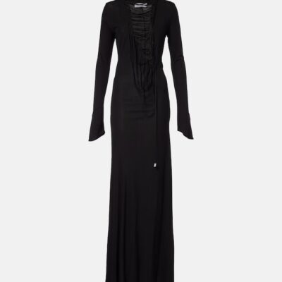 The Attico Cutout Crêpe Maxi Dress