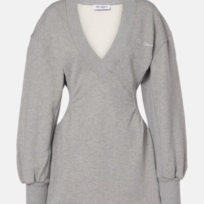 The Attico Peplum Cotton Fleece Minidress