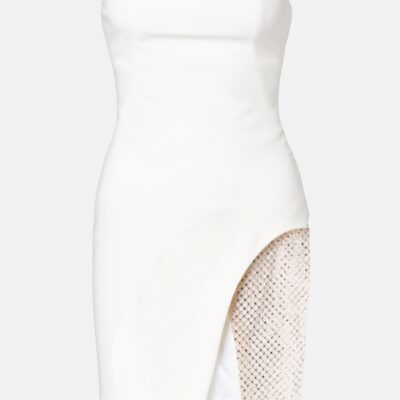 The Attico Embellished Strapless Cady Minidress