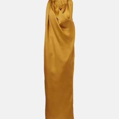 Khaite Meryl Draped Silk Maxi Dress