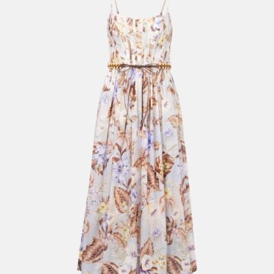 Zimmermann Rhiannon Floral Cotton Bustier Dress