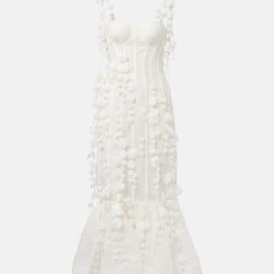 Zimmermann Dawning Linen And Silk Midi Dress