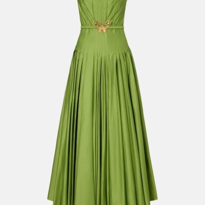 Oscar De La Renta Pleated Cotton Gown