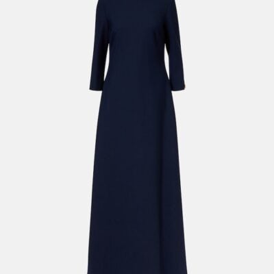 Oscar De La Renta Embellished Open-Back Wool-Blend Kaftan