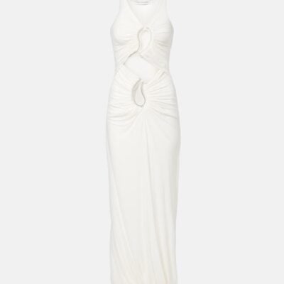 Christopher Esber Paisley Disconnect Cutout Jersey Maxi Dress