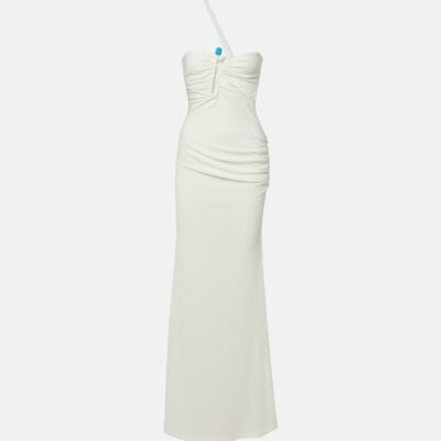 Christopher Esber Crystal Pin Cutaway Embellished Maxi Dress