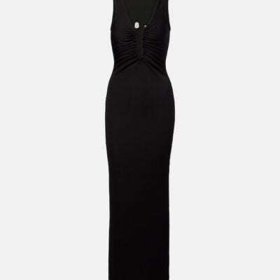 Christopher Esber Crystal Pin Embellished Jersey Maxi Dress