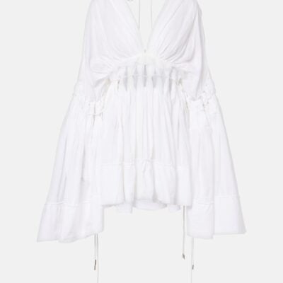 Christopher Esber Sirocco Sheer Cotton-Blend Minidress