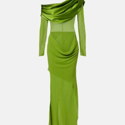 Christopher Esber Draped Sheer Silk Georgette Gown