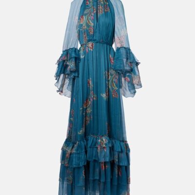 Etro Paisley Silk Chiffon Gown