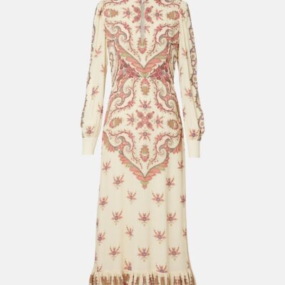 Etro Cutout Printed Midi Dress