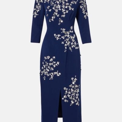Carolina Herrera Embellished Off-Shoulder Midi Dress