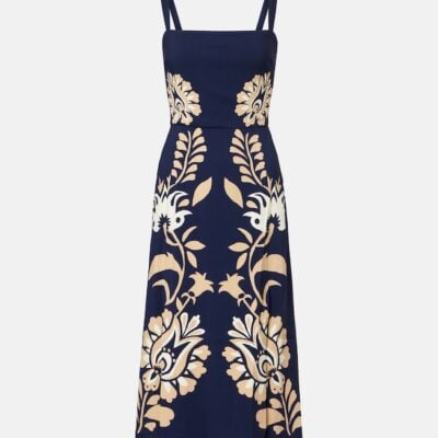 La Doublej Buy Me A Martini Floral Satin Midi Dress