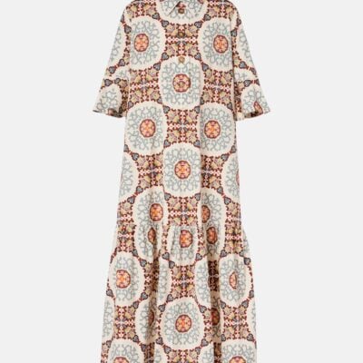 La Doublej Artemis Printed Cotton Poplin Shirt Dress
