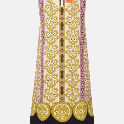 La Doublej Stretch Tunic Printed Satin Minidress