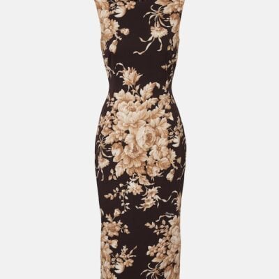 Dolce&Gabbana Floral Silk-Blend Charmeuse Midi Dress